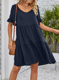 Ruffled Sleeve Tiered Mini Dress 100100840870791 28 Affordable Fashion Under $100 Jerry's Apparel 
