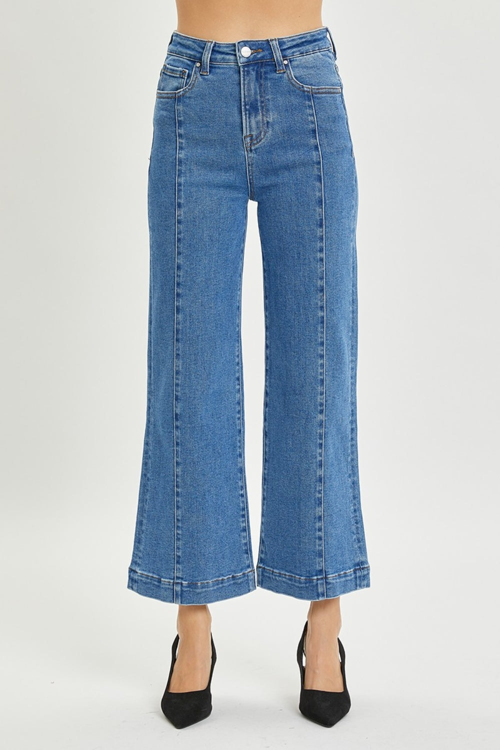 Full Size High Rise Wide Leg Jeans