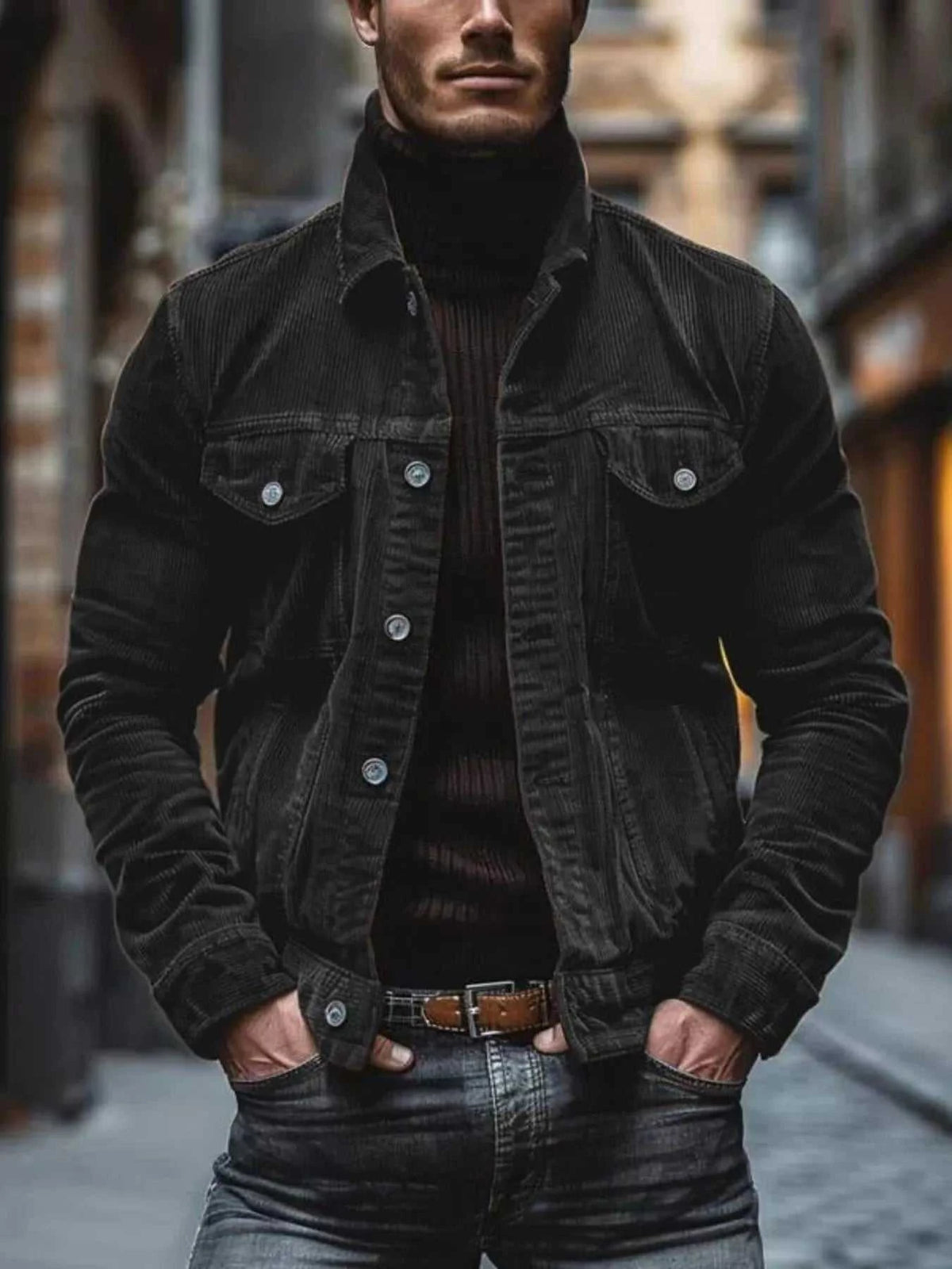 Men's Full Size Corduroy Button-Down Jacket Plus Size 100400366501040 58 Affordable Fashion Under $100 Jerry's Apparel 