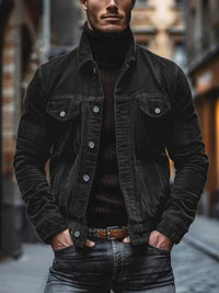 Men's Full Size Corduroy Button-Down Jacket Plus Size 100400366501040 58 Affordable Fashion Under $100 Jerry's Apparel 