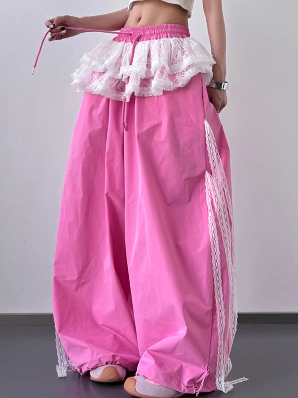 Drawstring Wide Leg Pants