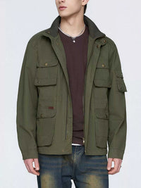 Men's Plus Size Multi-Pocket Zip Up Jacket 100400834848809 191 Fashion Forward Plus Size Clothing Jerry's Apparel 