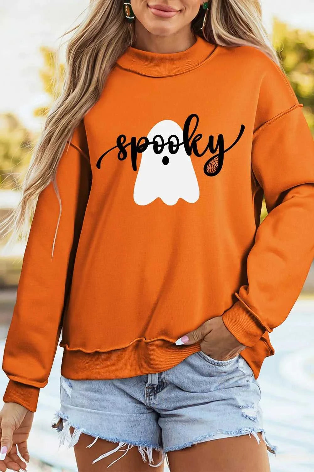 Ghost/ BOO Reversible Print Mock Neck Casual Sweatshirt 101001693903005 50 Affordable Fashion Under $100 Jerry's Apparel 