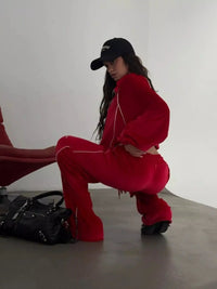 Zip Up Long Sleeve Top and Pants Set 100100041239879 73 Affordable Fashion Under $100 Jerry's Apparel 