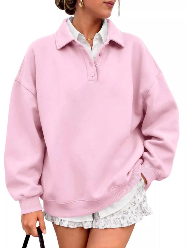 Button Detail Dropped Shoulder Sweatshirt 101001289322714 63 Affordable Fashion Under $100 Jerry's Apparel 