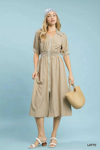 Umgee Striped Midi Dress with Front Zipper 100100380891775 62 Affordable Fashion Under $100 Jerry's Apparel 