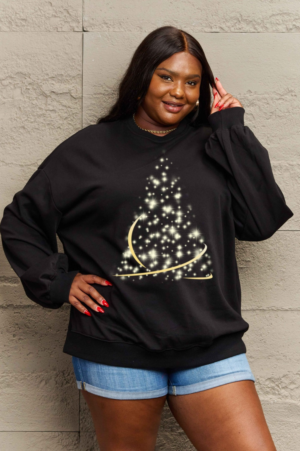 Simply Love Full Size Graphic Round Neck Sweatshirt