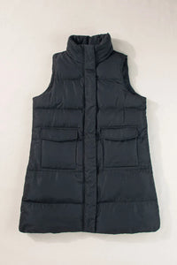 Pocketed Zip Up Vest Coat