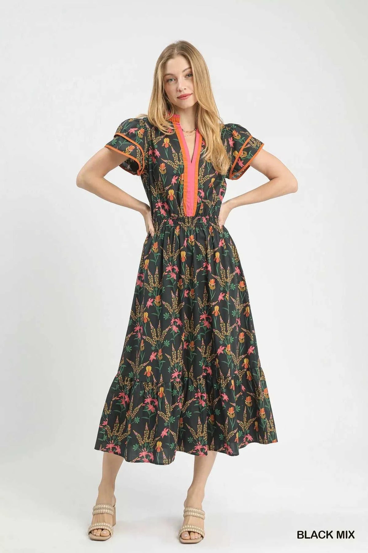 Umgee Mix Floral Midi Dress 100100322241371 62 Affordable Fashion Under $100 Jerry's Apparel 