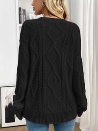Cable Knit Round Neck Long Sleeve Sweater 100100086035617 48 Seasonal Fashion Collections Jerry's Apparel 
