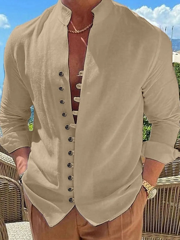 Men's Full Size Button Up Long Sleeve Shirt Plus Size