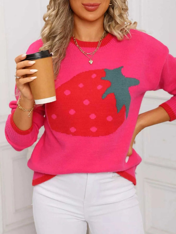 Strawberry Crew Neck Sweater 100100080501266 49 Affordable Fashion Under $100 Jerry's Apparel 