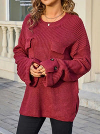 Pocket Detail Round Neck Sweater 100100321906852 48 Affordable Fashion Under $100 Jerry's Apparel 