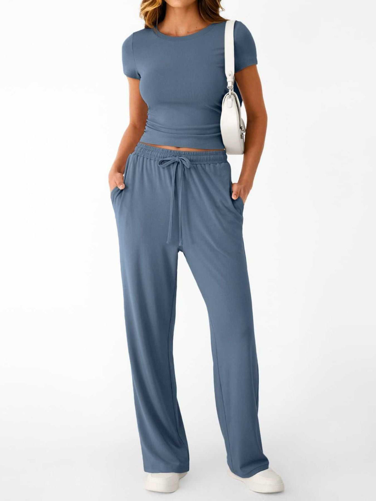 Round Neck Short Sleeve Tee and Pants Set 100100270766561 43 Affordable Fashion Under $100 Jerry's Apparel 