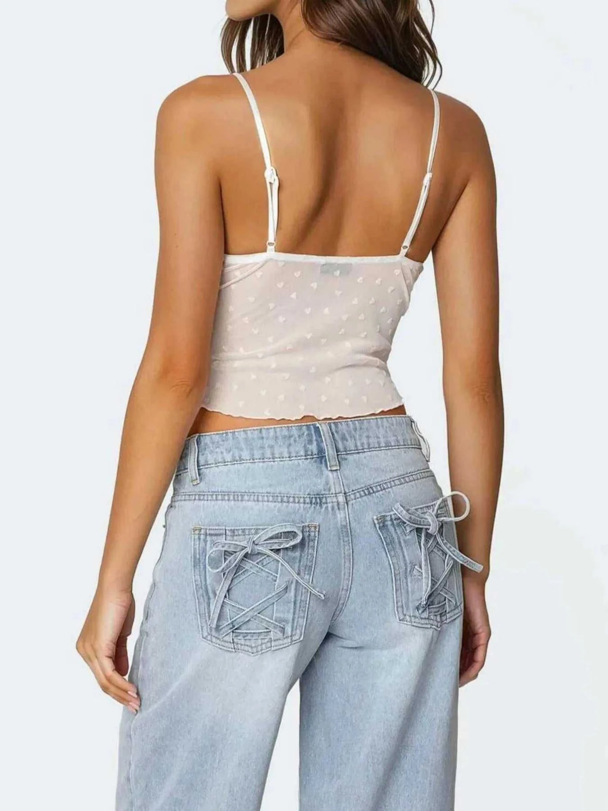 Ruffle Trim Swiss Dot Cami Top 100100152099209 31 Affordable Fashion Under $100 Jerry's Apparel 