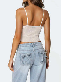 Ruffle Trim Swiss Dot Cami Top 100100152099209 31 Affordable Fashion Under $100 Jerry's Apparel 