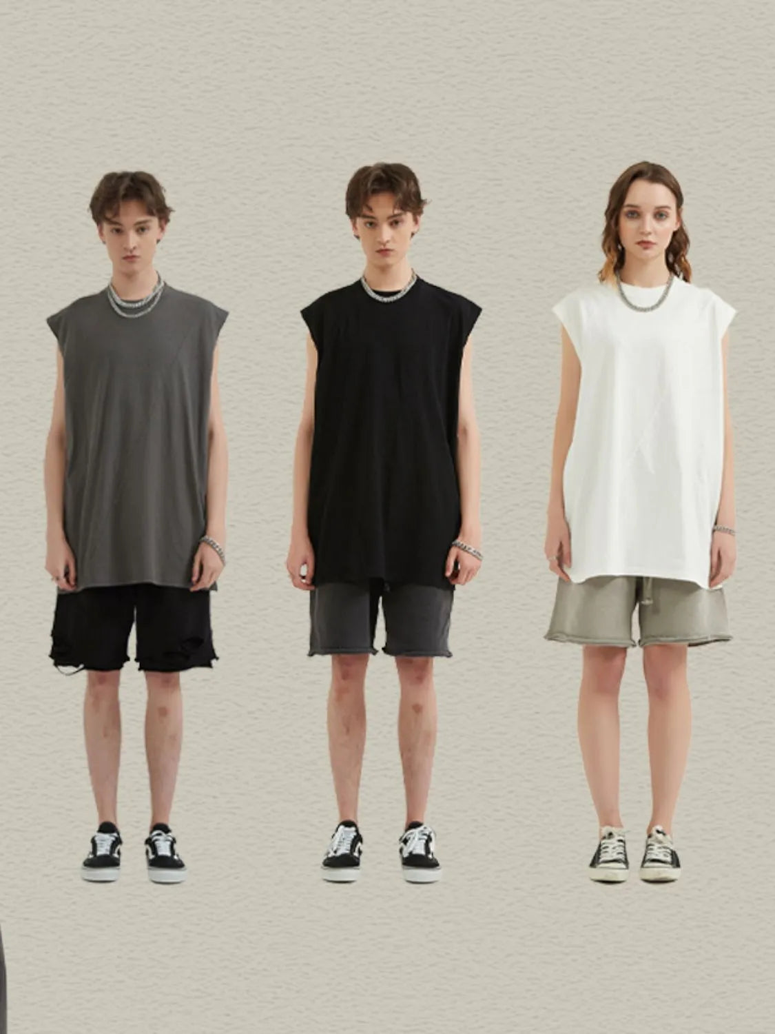 Men's Solid Color Round Neck Tank