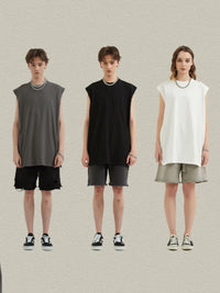 Men's Solid Color Round Neck Tank
