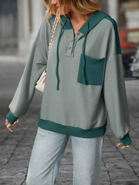 Casual Color Block Button Detail Hoodie 100100649841441 43 Affordable Fashion Under $100 Jerry's Apparel 