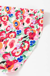Floral Half Sleeve Deep V Neck Cutout Back Maxi Dress