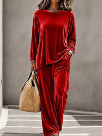 Full Size Velvet Long Sleeve Top and Pants Set Plus Size 100100551786793 45 Affordable Fashion Under $100 Jerry's Apparel 