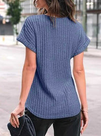 Casual Ribbed Knit Short Sleeve T-Shirt 100100691365915 25 Affordable Fashion Under $100 Jerry's Apparel 