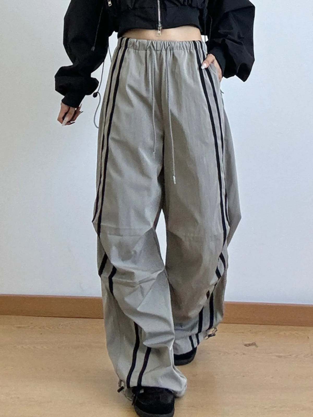 Side Stripes Wide Leg Pants