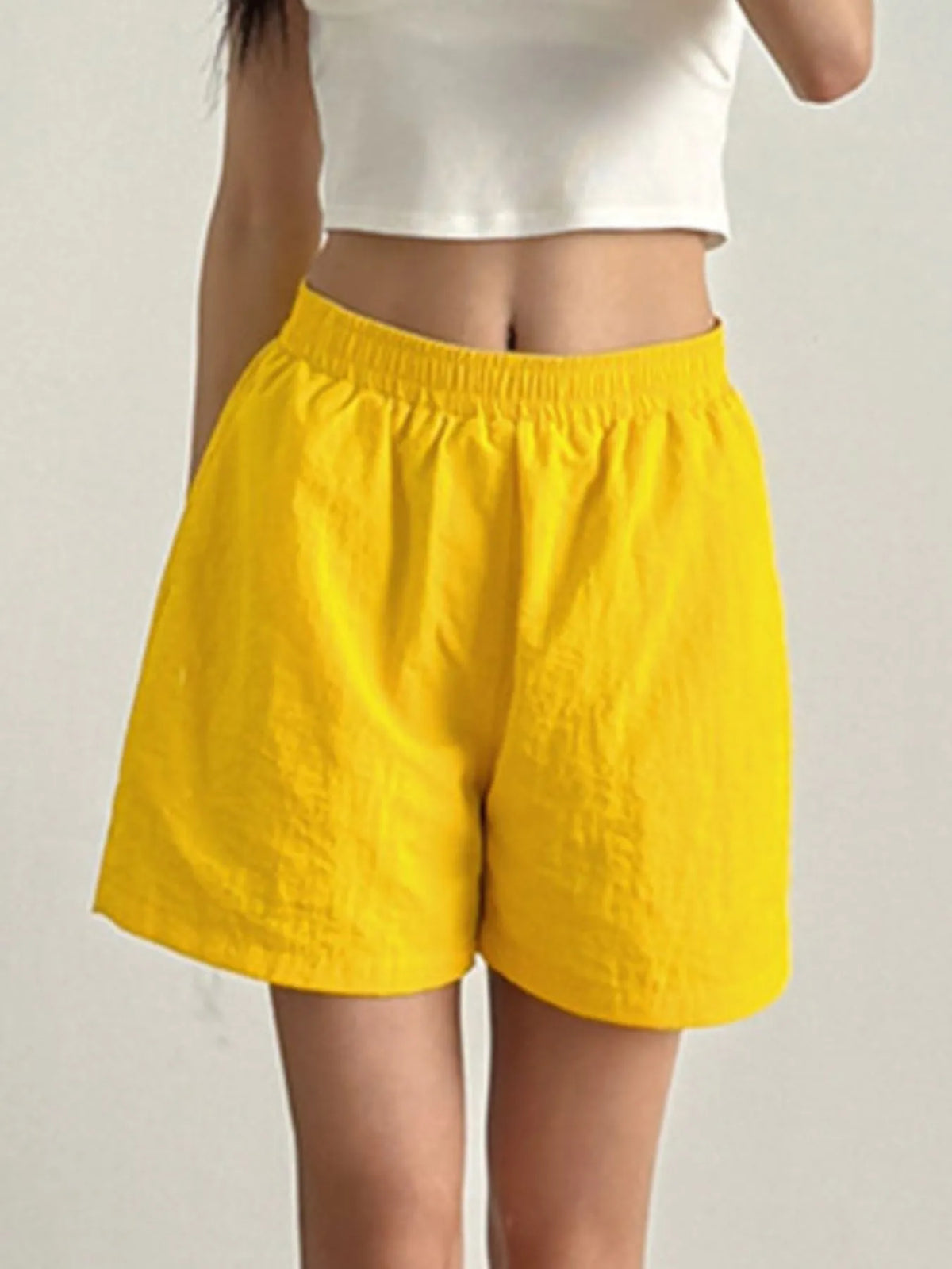Elastic Waist Casual Shorts