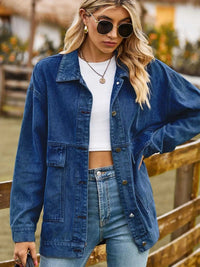 Oversized Button Up Denim Jacket with Hood 100100876233269 72 Affordable Fashion Under $100 Jerry's Apparel 