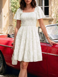 Smocked Square Neck Tiered Mini Dress 100100732221330 56 Affordable Fashion Under $100 Jerry's Apparel 