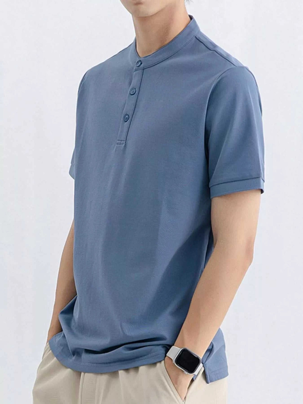 Men's Plus Size Button Detail Short Sleeve T-Shirt 100400919335445 45 Affordable Fashion Under $100 Jerry's Apparel 