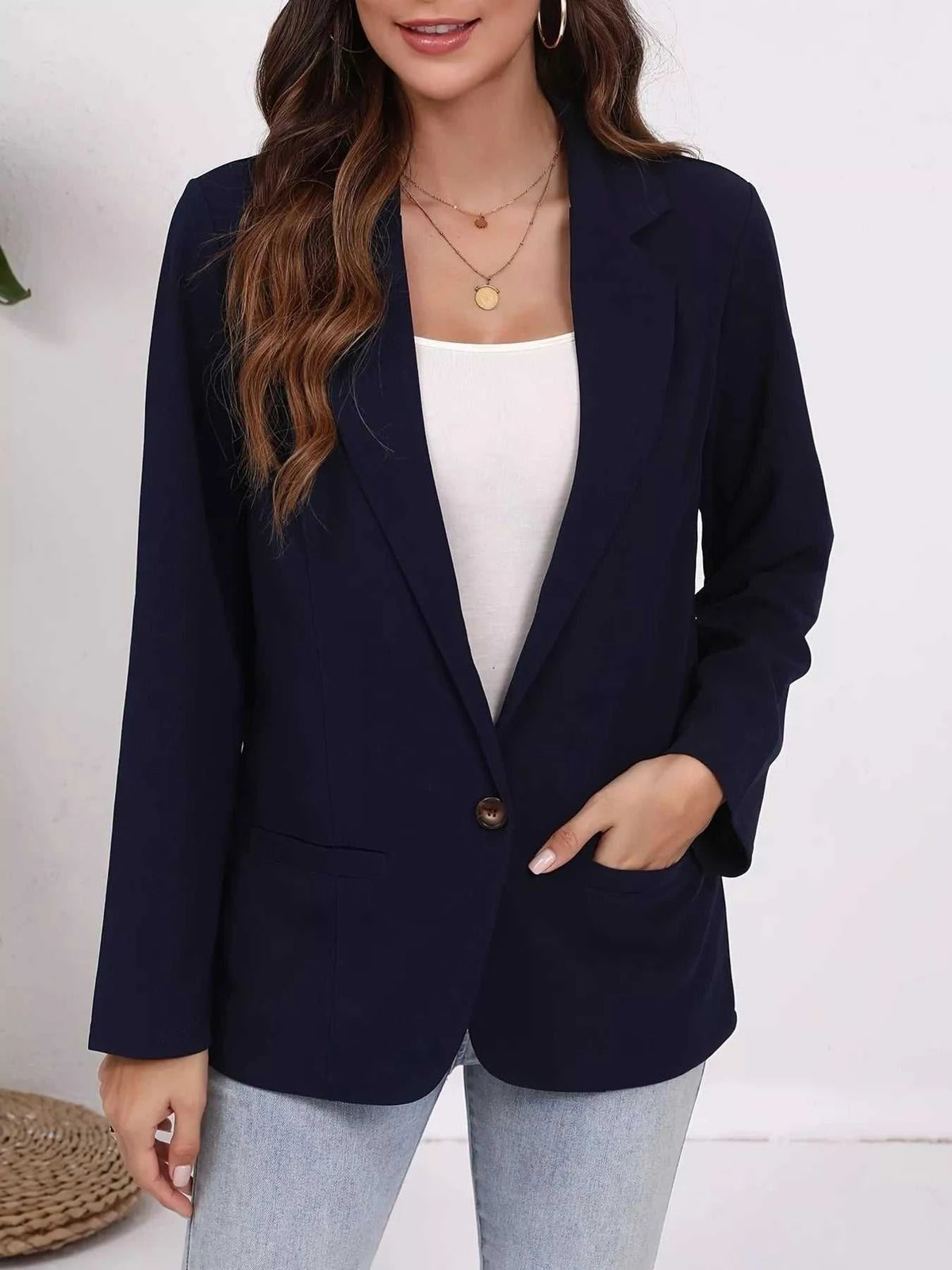 Plus Size Lapel Collar Single-Button Blazer 100100166280160 48 Affordable Fashion Under $100 Jerry's Apparel 