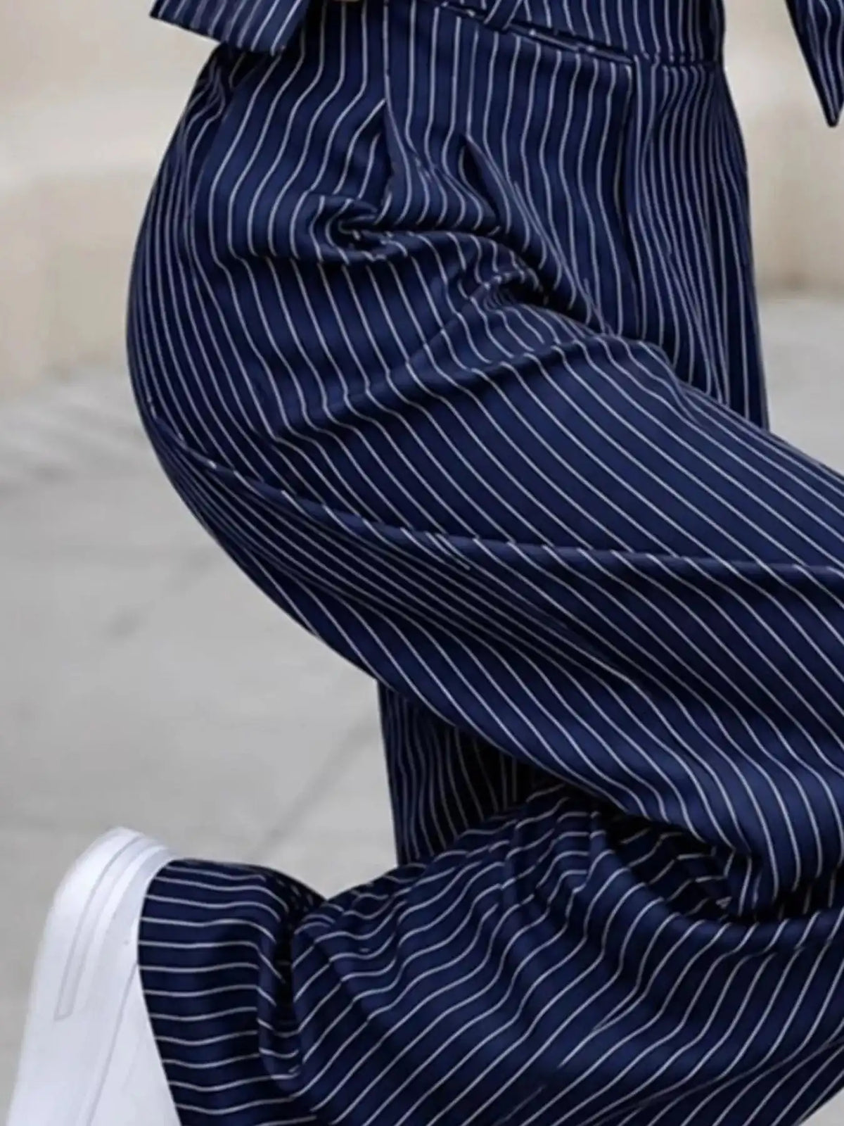 Striped Cropped Blazer and Wide-Leg Pants Two-Piece Set 101001182680323 73 Affordable Fashion Under $100 Jerry's Apparel 