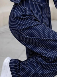 Striped Cropped Blazer and Wide-Leg Pants Two-Piece Set 101001182680323 73 Affordable Fashion Under $100 Jerry's Apparel 