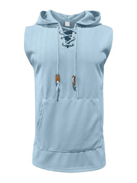Men's Lace Up Hooded Top