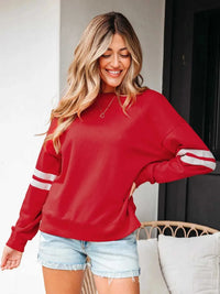 Stripe Round Neck Long Sleeve Sweatshirt 100100293467099 31 Affordable Fashion Under $100 Jerry's Apparel 