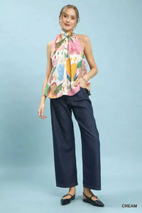 Umgee Multi-Color Floral Halter Neck Boho Top 100100588131058 47 Affordable Fashion Under $100 Jerry's Apparel 