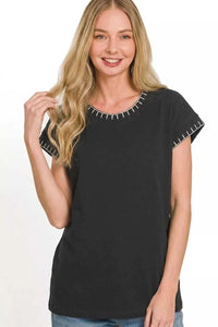 Zenana Stitch Detailed Oversize Top 100100771861685 26 Affordable Fashion Under $100 Jerry's Apparel 