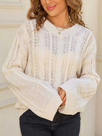 Cable Knit Long Sleeve Sweater 100100664831062 46 Affordable Fashion Under $100 Jerry's Apparel 