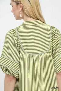 Umgee Striped Puff Sleeve Shift Dress 100100644211313 53 Gifts for Her Jerry's Apparel 