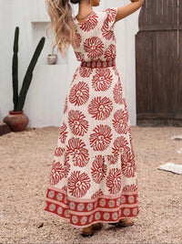 Printed V-Neck Cap Sleeve Dress 100100475035592 39 Affordable Fashion Under $100 Jerry's Apparel 