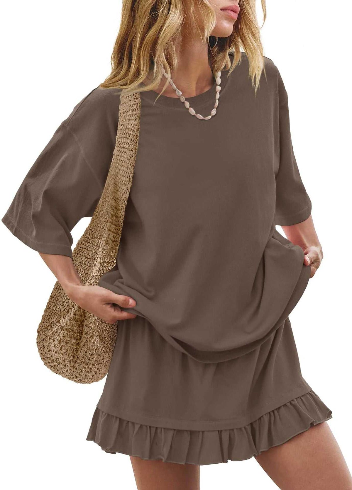 Round Neck Half Sleeve Tee and Skirt Set 100100917549398 34 Affordable Fashion Under $100 Jerry's Apparel 