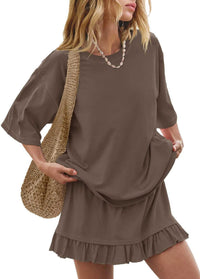 Round Neck Half Sleeve Tee and Skirt Set 100100917549398 34 Affordable Fashion Under $100 Jerry's Apparel 