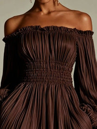 Off-Shoulder Pleated Mini Dress 101001846578745 57 Affordable Fashion Under $100 Jerry's Apparel 