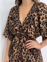 V-Neck Leopard Print Puff Sleeve Romper 101001357291965 28 Affordable Fashion Under $100 Jerry's Apparel 