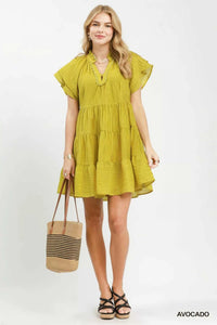 Umgee Tiered Ruffle Sleeve Textured Mini Dress 100100470761026 57 Affordable Fashion Under $100 Jerry's Apparel 