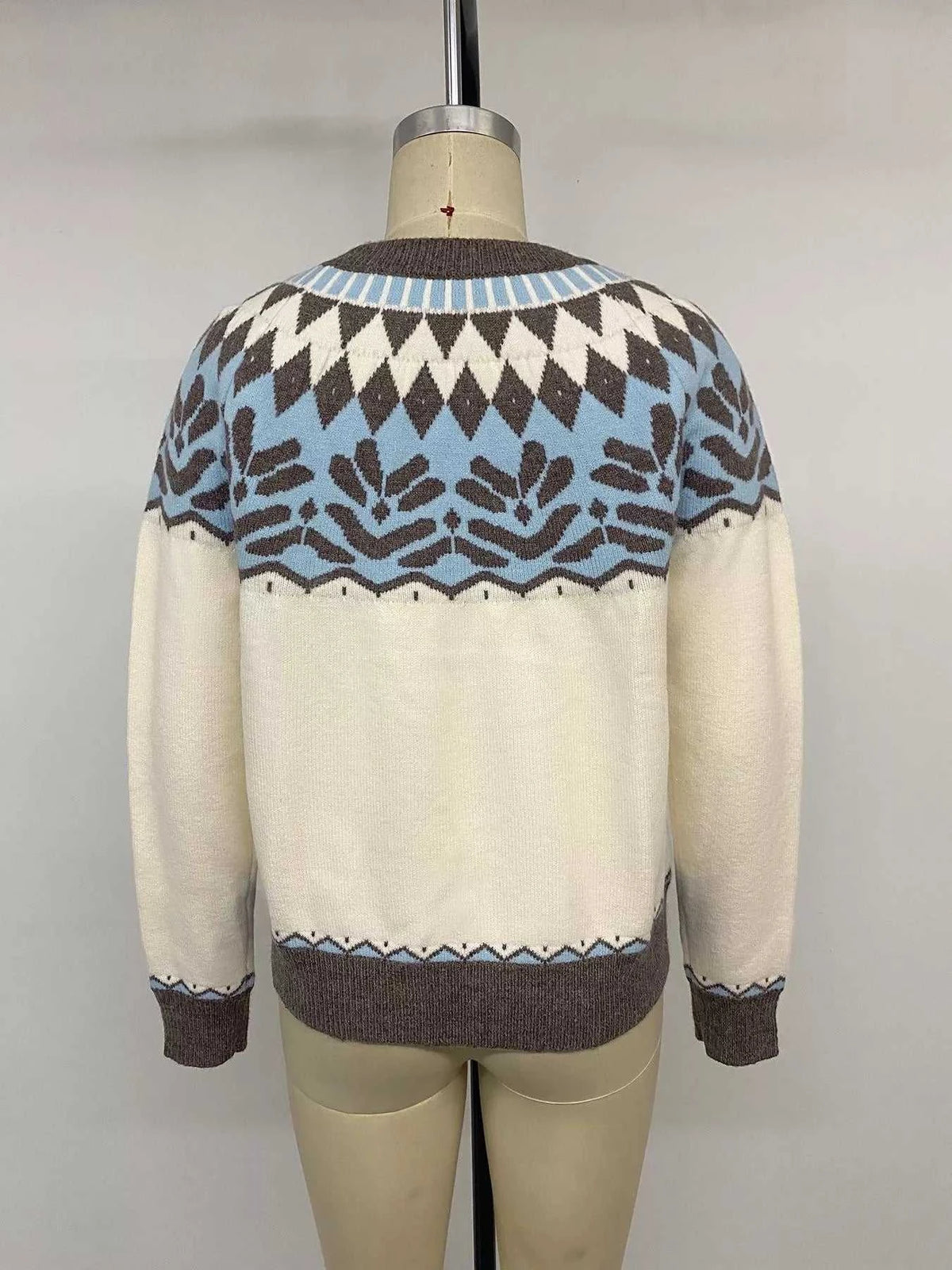 Fair Isle Pattern Round Neck Sweater 101002092682408 55 Affordable Fashion Under $100 Jerry's Apparel 