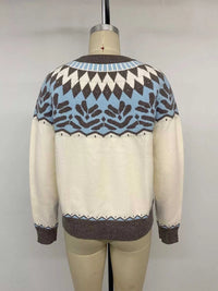 Fair Isle Pattern Round Neck Sweater 101002092682408 55 Affordable Fashion Under $100 Jerry's Apparel 