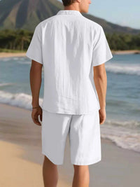 Men's Full Size Casual Button Up Shirt and Shorts Set Plus Size 100400482056628 44 Affordable Fashion Under $100 Jerry's Apparel 