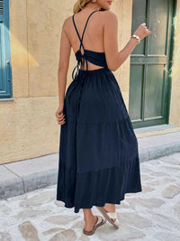 Tie Back Tiered Midi Dress 100100385871769 36 Women's Midi Dress Affordable Boutique Dresses Under $50 Jerry's Apparel 